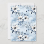 Pretty Light Blue White Flowers Bridal Shower 招待状 (裏面)