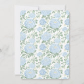 Pretty Light Blue White Flowers Bridal Shower 招待状 (裏面)