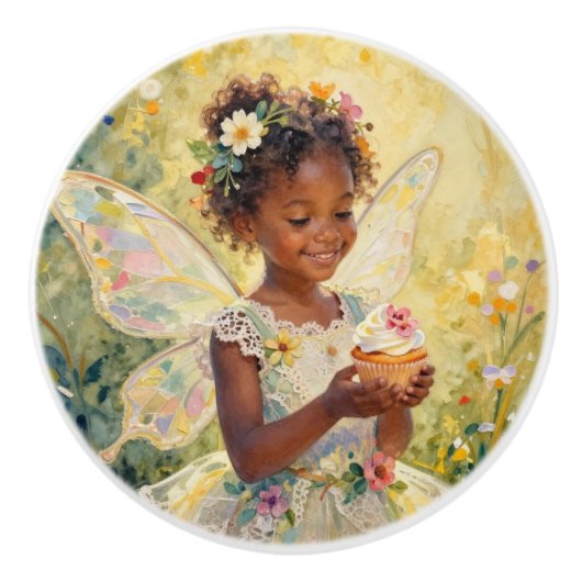 Pretty Lil Fairy with Cupcake | Fairytale セラミックノブ (正面)