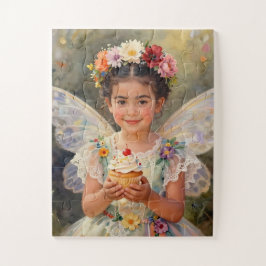 Pretty Little Fairy Girl holding a Cupcake ジグソーパズル