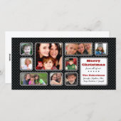 Pretty Little Polka Dot Collage Photo Card - Black シーズンカード (正面/裏面)