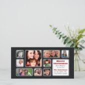 Pretty Little Polka Dot Collage Photo Card - Black シーズンカード (スタンド正面)