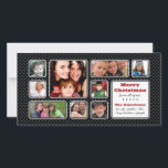Pretty Little Polka Dot Collage Photo Card - Black シーズンカード<br><div class="desc">This year send a Holiday Photo Card with lots of pictures of everyone in your family. Include kids and grandkids or multiple pictures of everyone from throughout the year. The background is a pattern of pretty little polka dots in black which lets your colorful pictures pop. Several other colors are...</div>