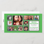 Pretty Little Polka Dot Collage Photo Card - Green シーズンカード (正面/裏面)