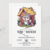 Pretty Little Wolf 赤ちゃんのお披露目会 デジタル 招待状 (正面/裏面)