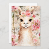 Pretty Llama cards (blank inside) サンキューカード (正面/裏面)