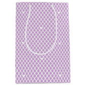 Pretty Love Heart Lattice Mesh Purple Birthday ミディアムペーパーバッグ (正面)