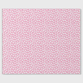 Pretty Love Heart Pattern Pink White Valentine ラッピングペーパー (フラット)