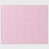 Pretty Love Heart Pattern Pink White Valentine ラッピングペーパー (フラット)