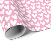 Pretty Love Heart Pattern Pink White Valentine ラッピングペーパー (ロールコーナー)
