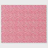 Pretty Love Heart Pattern Red White Valentine ラッピングペーパー (フラット)
