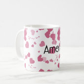 Pretty Love heart Personalized  コーヒーマグカップ (正面左)
