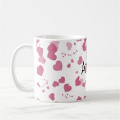 Pretty Love heart Personalized  コーヒーマグカップ (左)