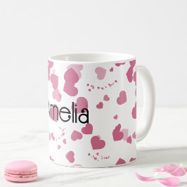 Pretty Love heart Personalized  コーヒーマグカップ