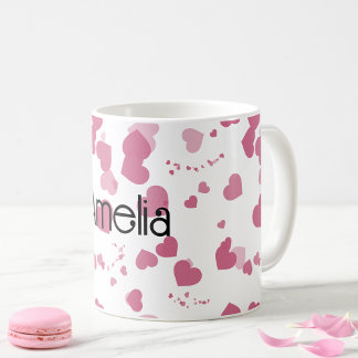 Pretty Love heart Personalized  コーヒーマグカップ