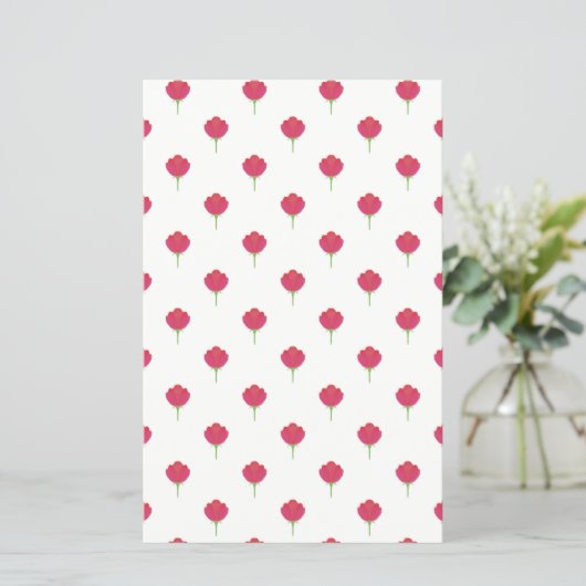 Pretty lush pink tulips pattern Paper sheet (スタンド正面)
