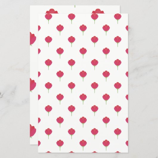 Pretty lush pink tulips pattern Paper sheet (正面/裏面)