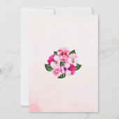  pretty magenta pink white Floral 90歳の誕生日 招待状 (裏面)