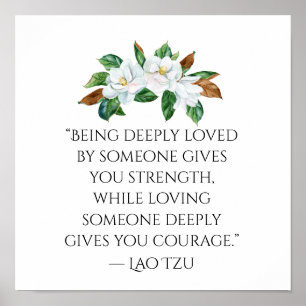 Pretty Magnolias and Deep Love Quote ポスター