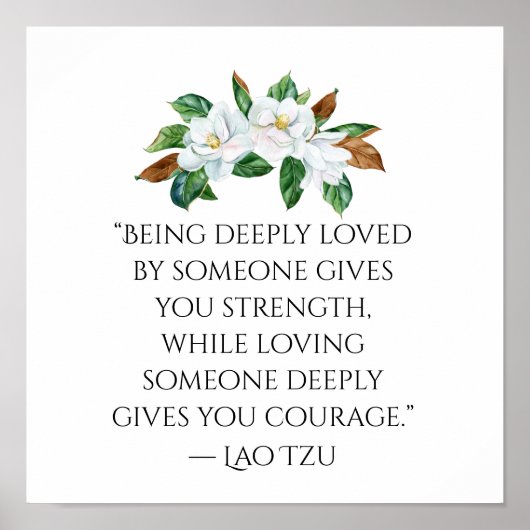 Pretty Magnolias and Deep Love Quote ポスター (正面)