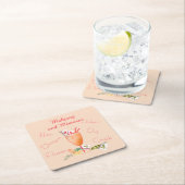 Pretty Mahjong Tiles and Fancy Cocktail スクエアペーパーコースター (インサイチュ)