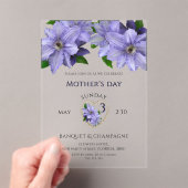 Pretty Mauve Flowers, Mother's Day Celebration アクリル招待状 (インサイチュ (ポータブル))