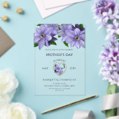 Pretty Mauve Flowers, Mother's Day Celebration アクリル招待状 (インサイチュ (ウェディング))