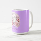 Pretty Mauve Moon Floral Mug 15oz – Gift for Mom コーヒーマグカップ (正面右)
