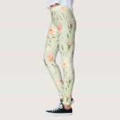 Pretty Mint Peach Floral レギンス (左)