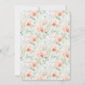 Pretty Mint Peach Orchid Flowers Birthday   招待状 (裏面)