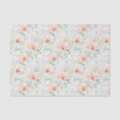 Pretty Mint Peach Orchid Flowers Bridal Shower 薄葉紙 (正面)