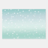 Pretty Mint White Bokeh Dots Celebration Christmas ラッピングペーパーシート (正面3)
