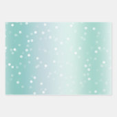 Pretty Mint White Bokeh Dots Celebration Christmas ラッピングペーパーシート (正面)