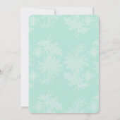 Pretty Mint White Floral Faux Lace Wedding 招待状 (裏面)