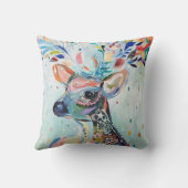 Pretty Modern Deer Art Flower Antlers クッション (裏面)