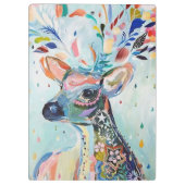 Pretty Modern Deer Art Flower Antlers クリップボード (裏面)
