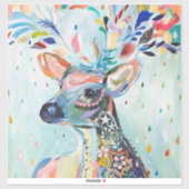 Pretty Modern Deer Art Flower Antlers シール (シート)