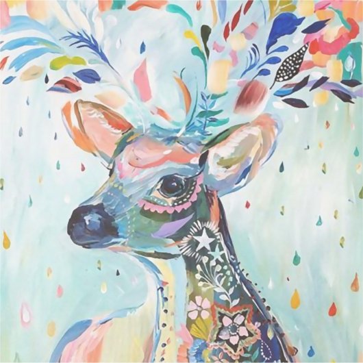 Pretty Modern Deer Art Flower Antlers シール (正面)