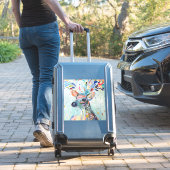 Pretty Modern Deer Art Flower Antlers シール (スーツケースインサイチュ)