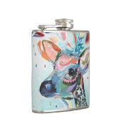 Pretty Modern Deer Art Flower Antlers フラスク (右)