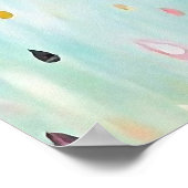 Pretty Modern Deer Art Flower Antlers ポスター (角)