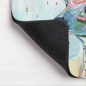 Pretty Modern Deer Art Flower Antlers マウスパッド (コーナー)