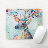 Pretty Modern Deer Art Flower Antlers マウスパッド (マウス)
