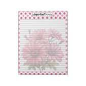 Pretty n Pink Floral_ 重要な注意事項 ノートパッド (回転)