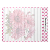 Pretty n Pink Floral_ 重要な注意事項 ノートパッド (正面)