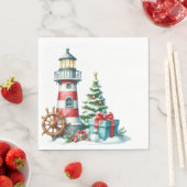 PRETTY NAUTICAL THEMED HOLIDAY CHRISTMAS  スタンダードランチョンナプキン (インサイチュ)