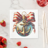 PRETTY NAUTICAL THEMED HOLIDAY CHRISTMAS  スタンダードランチョンナプキン (インサイチュ)