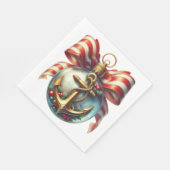 PRETTY NAUTICAL THEMED HOLIDAY CHRISTMAS  スタンダードランチョンナプキン (角)