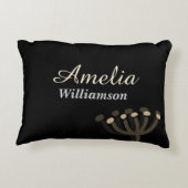 Pretty Night Mimosa Florals Personalize アクセントクッション (裏面)