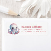 Pretty Octopus Return Address Labels ラベル (インサイチュ)